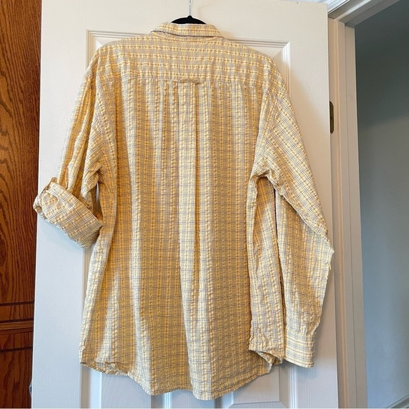 J.L. Powell Plaid Button Down Shirt Men’s XL Long Sleeve Cotton In Yellow - Picture 2 of 10
